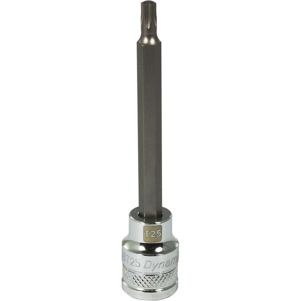 Tools 3/8 Drive Torx Head, T25 Long Bit, Chrome Finish Socket